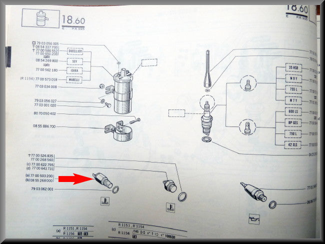 Temperature transmitter – Renault 16 TL, L – OEM 0855268000