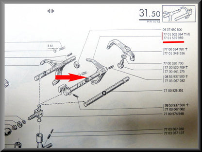 Gear shift fork 1st-2nd gear