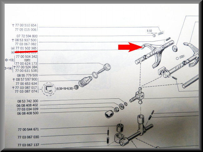 Schakelvork 3e 4e versnelling – Renault 12 – OEM 7701592365