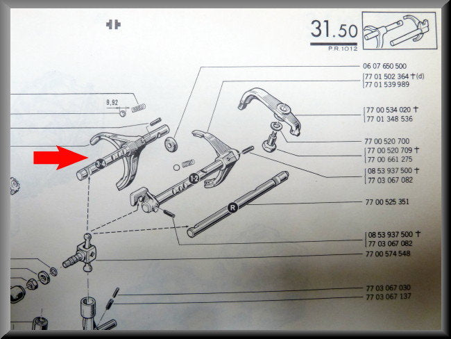 Schakelvork 3e 4e versnelling – Renault 12 – OEM 7701592365
