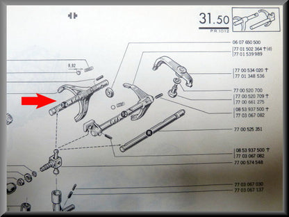 Schakelvork 3e 4e versnelling – Renault 12 – OEM 7701592365