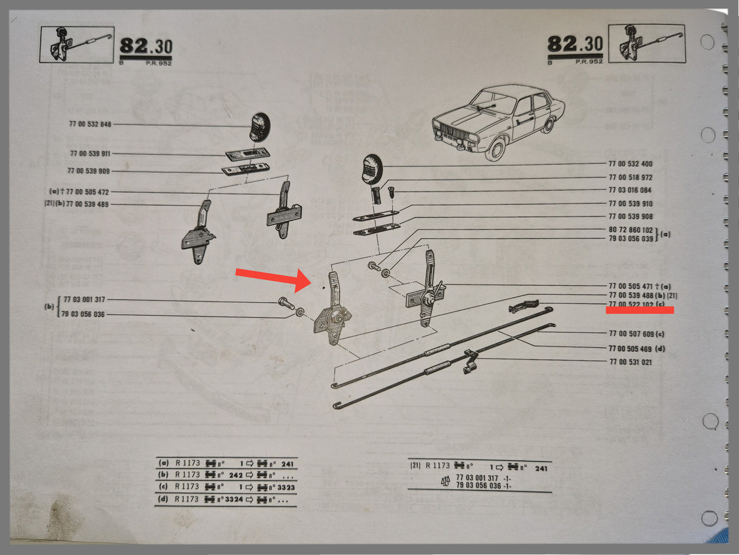 Slot mechanisme portier voorzijde links - Renault 12 - OEM 7700539488