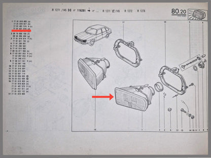 Koplamp H4 Links – Renault 20 – OEM 7701021610