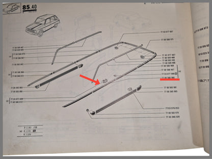 Listón decorativo delantero izquierdo y derecho – Renault 6 (1181) – OEM 7700566966 – NOS