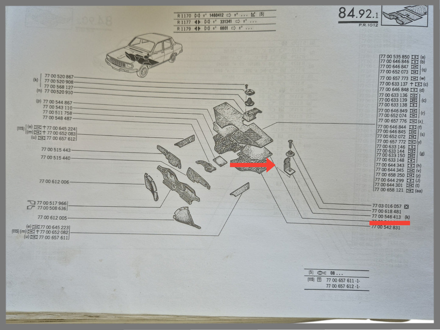Floor covering clip - Renault 5 - Renault 12 - OEM 7700546413