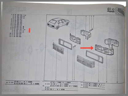 Bloc feux arrière droit – Renault 14 – OEM 7701020350 et 7701025909 et 7700546806 et 7701021579