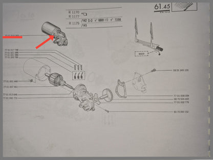 Motor ruitenwisser - Renault 12 - Renault 15 - Renault 17 - OEM 7701010269