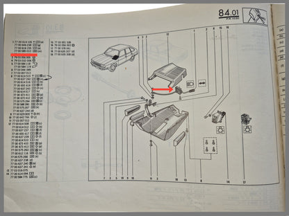 Clignotant/interrupteur d'éclairage - Renault 30 - OEM 7700585010
