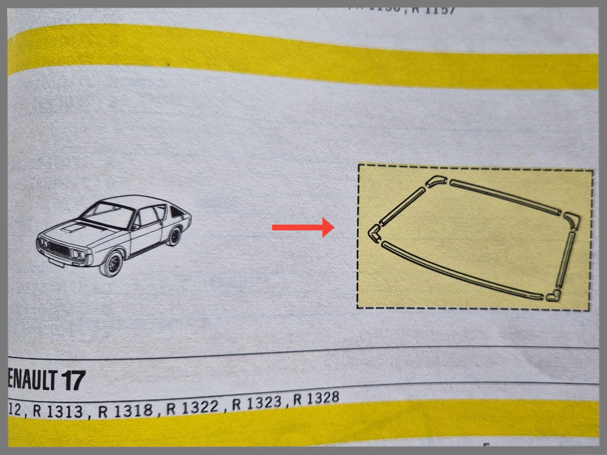 Profilé de fenêtre d'angle - Renault 15  - Renault 17 -OEM7700541909