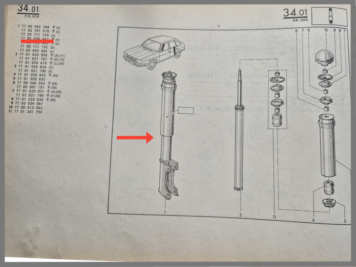 Schokbrekers achterzijde - Renault 20 - Renault 30 - OEM 7700711193