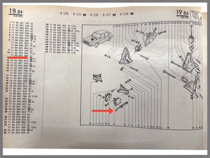 Motormontageplatte - Renault 20 - Renault 30 - OEM 7700691386