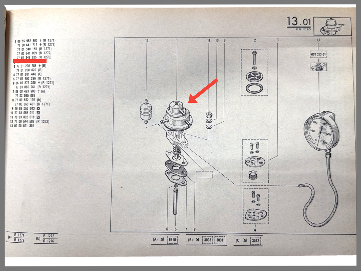 Pompe à essence - Renault 20 - OEM 7701348925