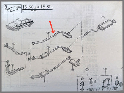 Middendemper - Renault 21 - OEM 7700796580 / 7701470129 / 7700767072