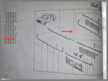 Grill-set compleet - Renault 14 - OEM 7701459941