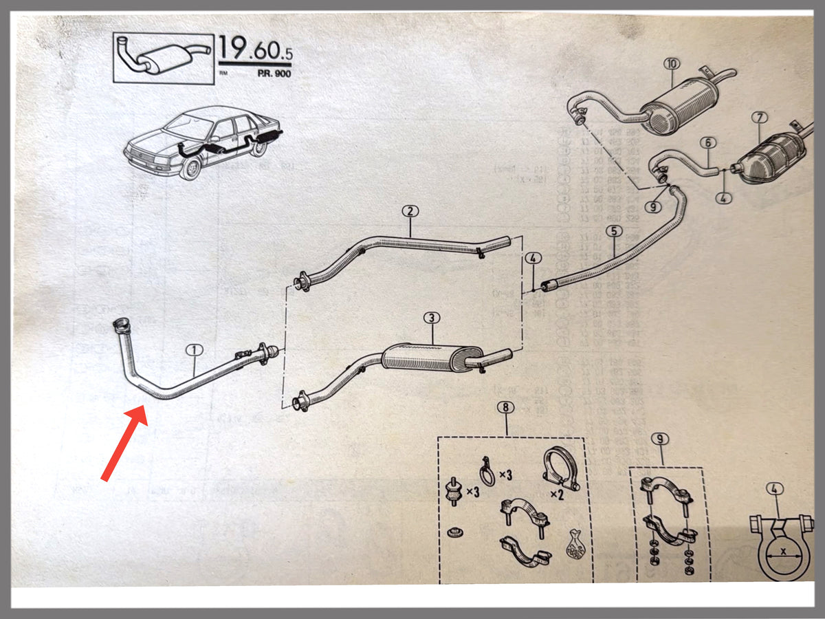 Tuyau d'échappement - Renault 25 -OEM7700780683