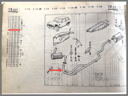 Intermediate pipe - Renault 5 TS/TX - OEM 7700564293