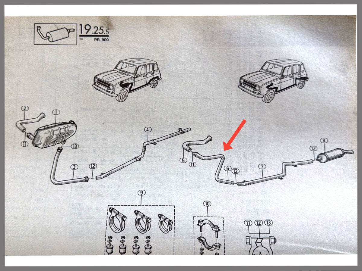 Auspuffrohr - Renault 4 - OEM 7700757174