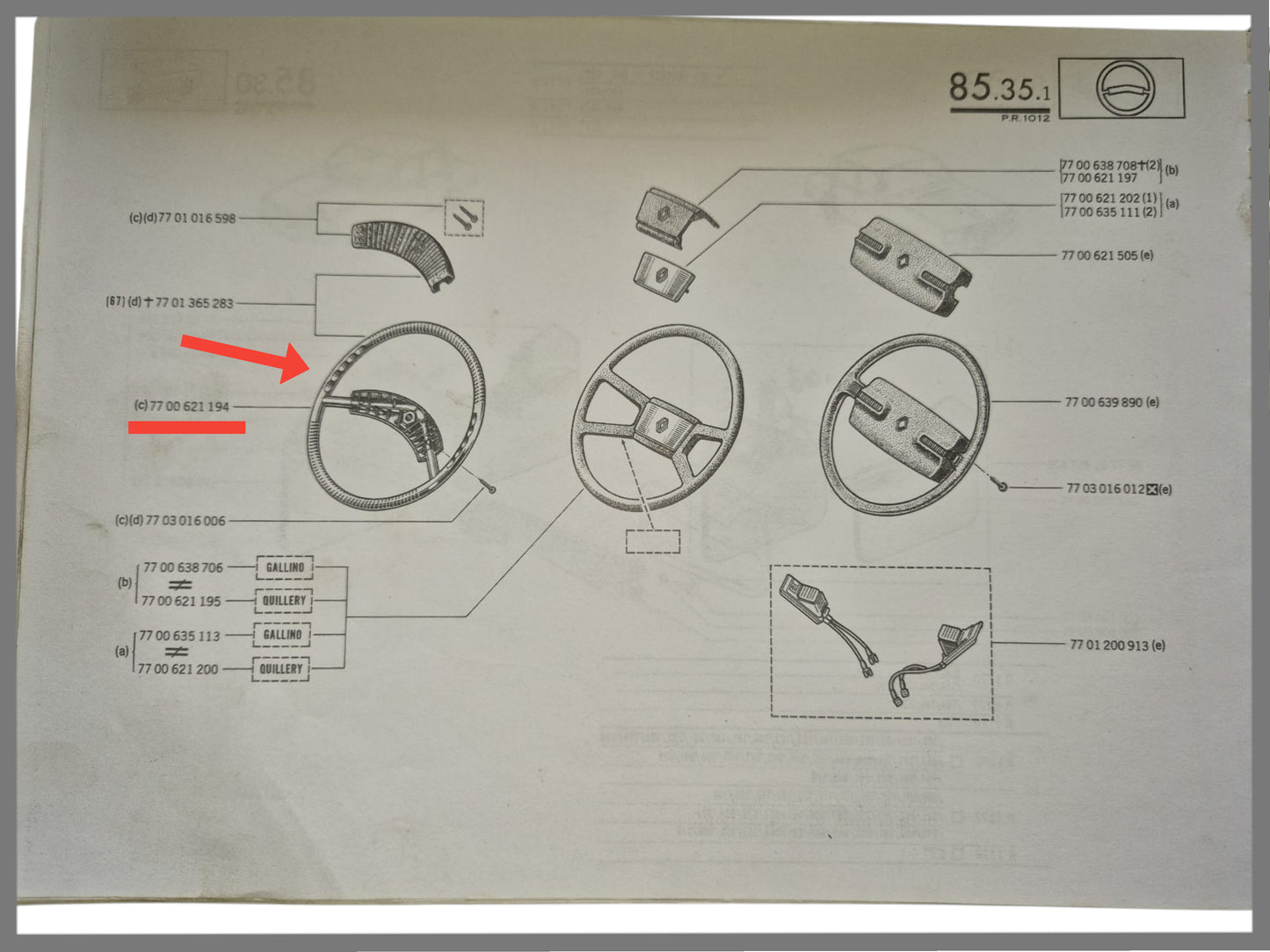 Stuurwiel - Renault 12 - OEM 7700621194