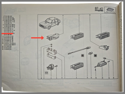 Leeslampje - Renault 30 -  Renault Fuego - OEM 7701365351