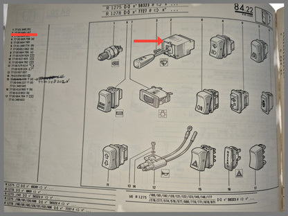 Bedienings schakelaar ruitenwisser - Renault 30 - OEM 7700647147