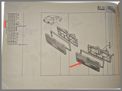 Vitre de feu arrière droit - Renault 30 - OEM 7701022475 et 7701021698