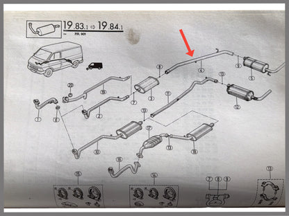 Tuyau d'échappement - Renault Trafic - OEM 6006001223