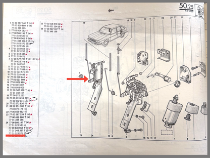 Portierslot achterzijde rechts - Renault 20 - Renault 30 - OEM 7701023571