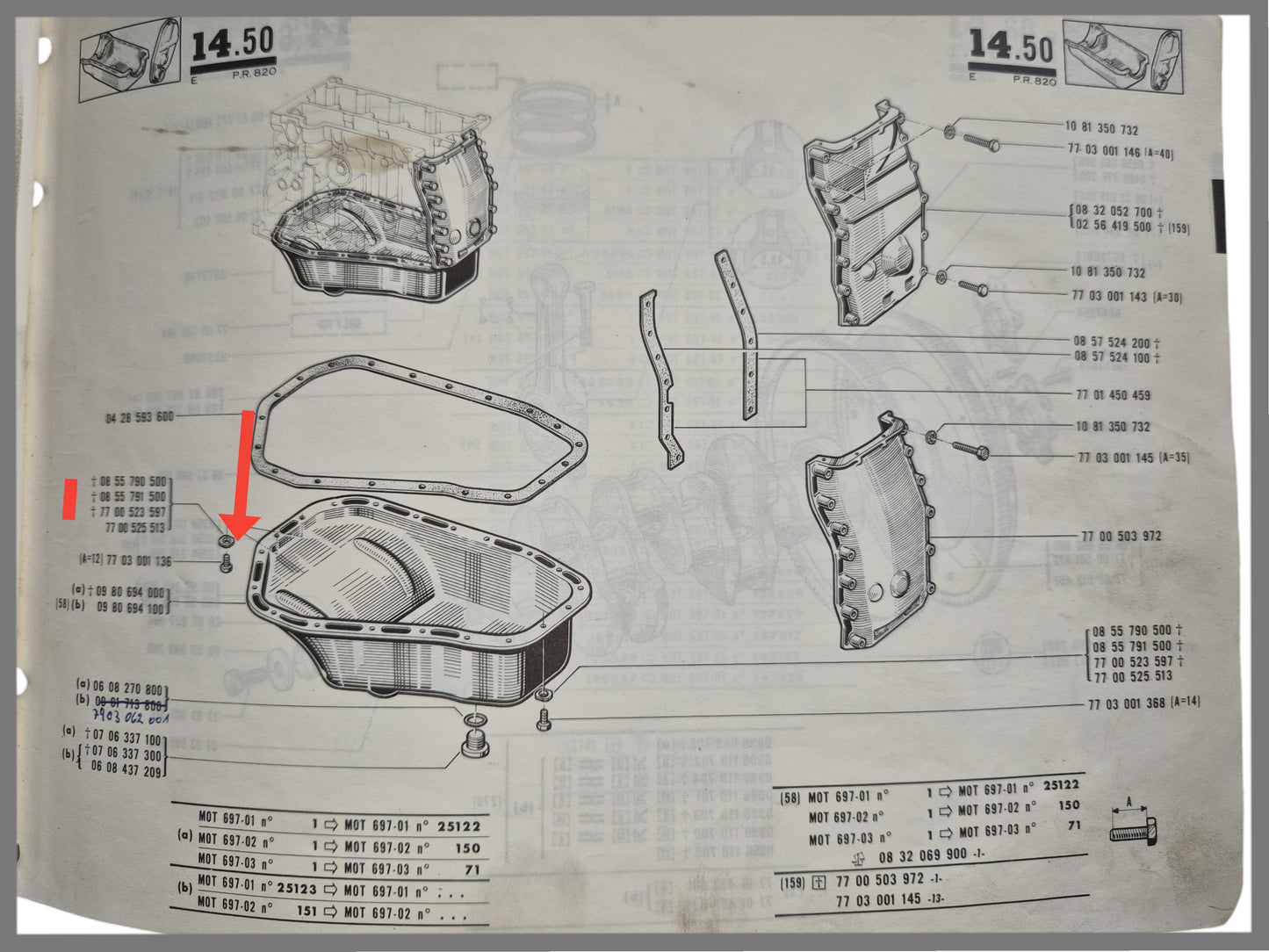 Carter d'huile – Renault 16 – OEM 7700525513 / 7703056026