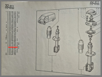 Schokbreker voorzijde rechts - Renault Trafic - OEM 7700719592 en 7700738104