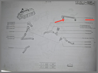 Slang carterontluchting - Renault 12 - OEM 7700525464