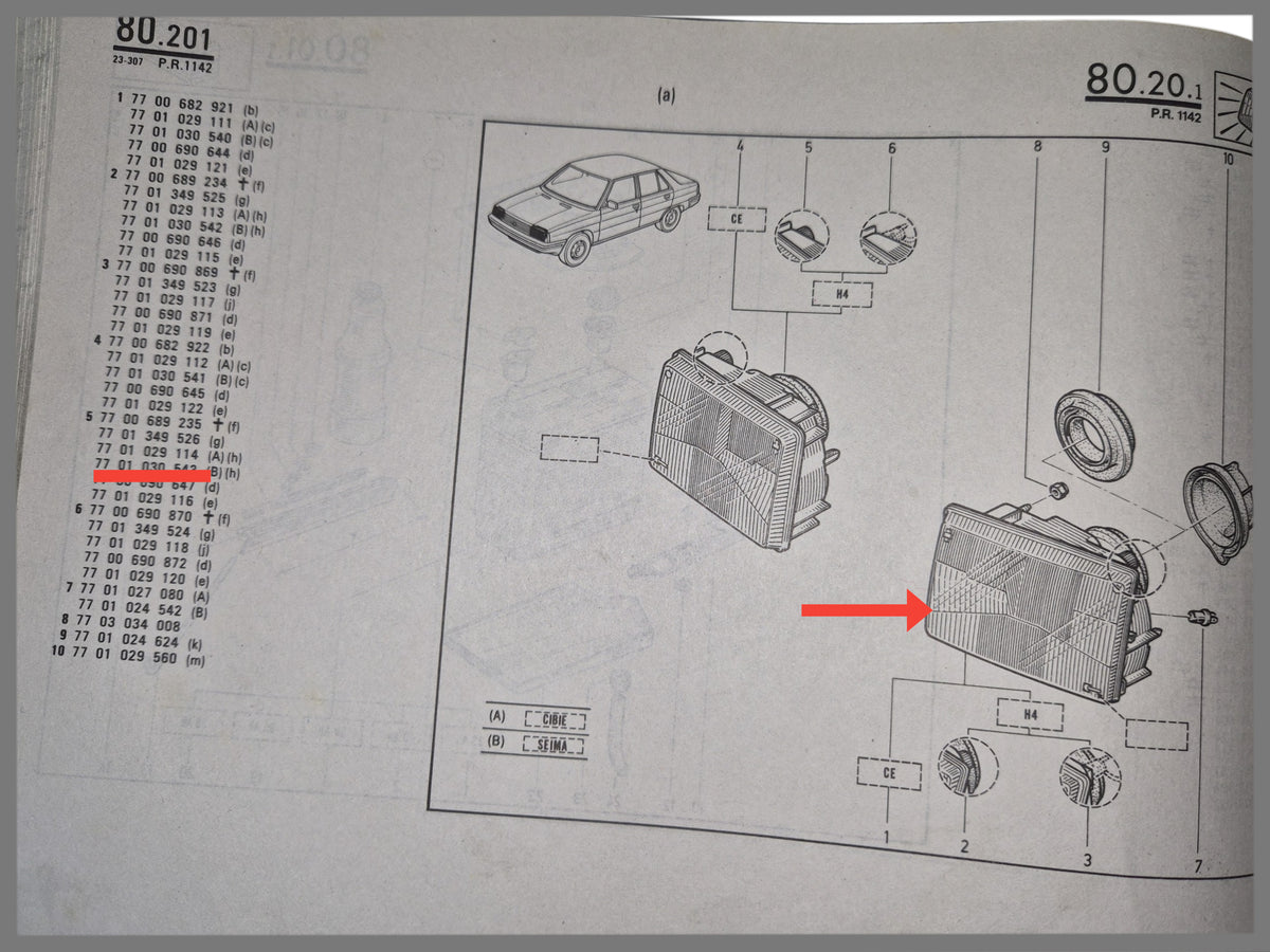 Scheinwerfer vorne links - Renault 9 - OEM 7701030543