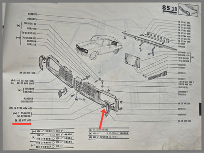 Schroef grill - Renault 16 OEM 0855677800