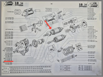 Anker met Bendix van startmotor Ducellier - Renault 16 - 
OEM 7701002333