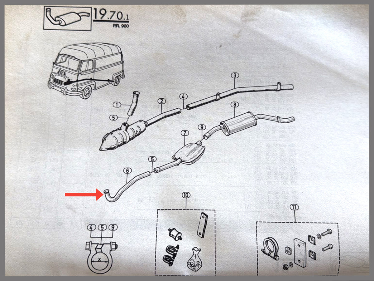 Exhaust pipe - Renault Estafette - OEM 7700617796