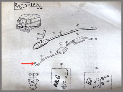 Exhaust pipe - Renault Estafette - OEM 7700617796