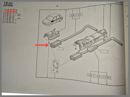 Middle silencer - Renault Clio - OEM 7700797710