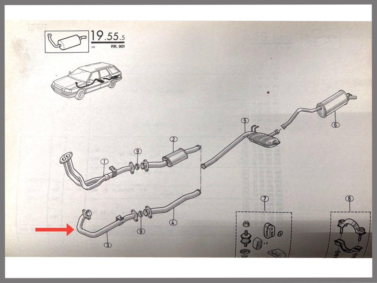 Auspuffrohr - Renault 21 - OEM 7700736381