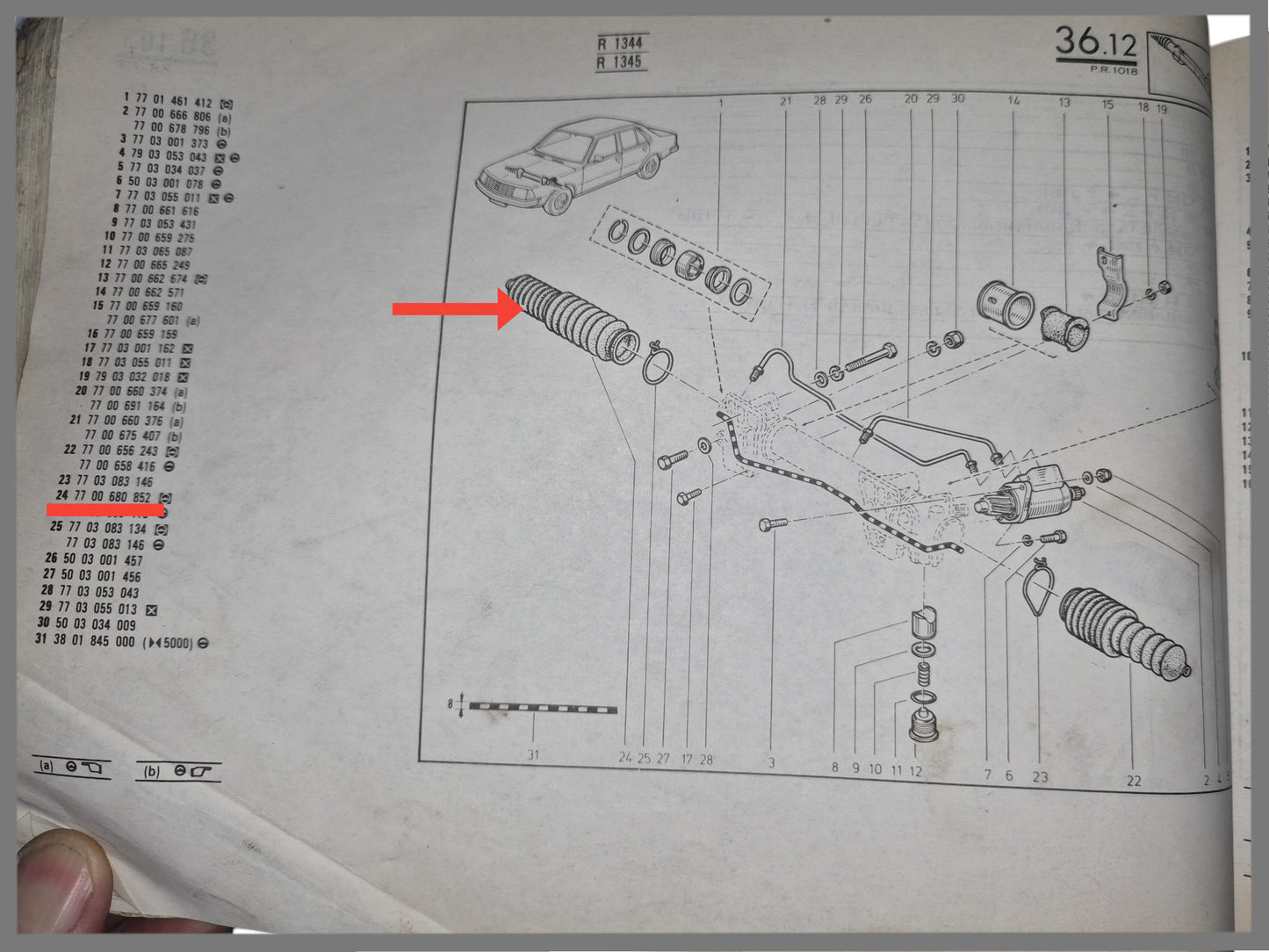 Stuurhoes - Renault 18 - OEM 7700680852