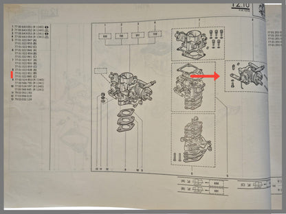 Chokemechanisme - Renault 18 - OEM 7701022838 en 7701022851 en 7701022860