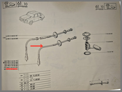 Kilometerteller kabel – Renault 16 TX – OEM 7700619054