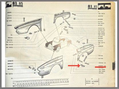 Support garde-boue arrière gauche – Renault 8 – OEM 0832053700