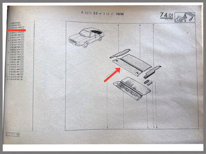 Revêtement tablette bleu clair - Renault 20 -Renault 30-OEM 7700632298