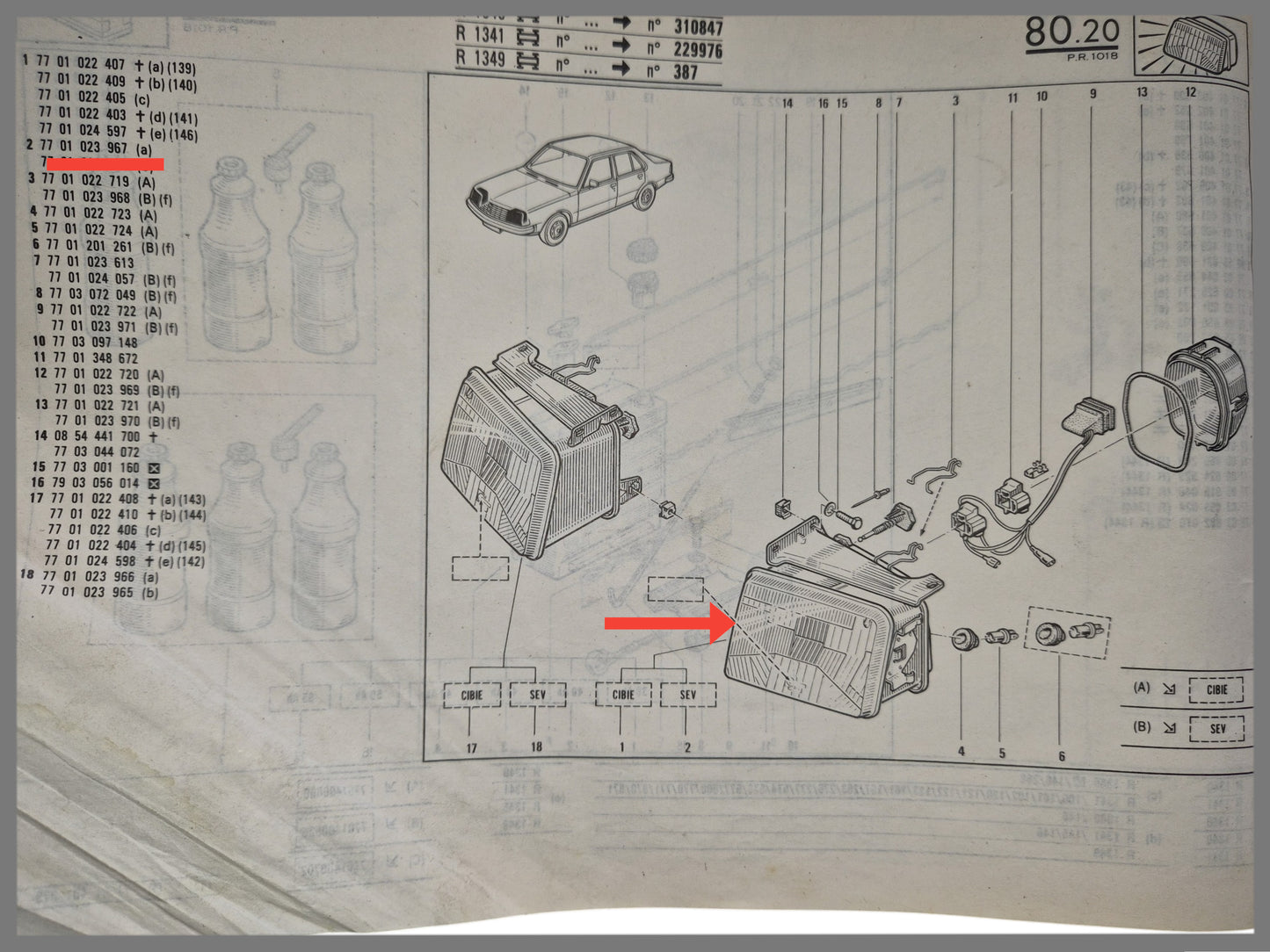 Koplamp links - Renault 18 - OEM 7701023967