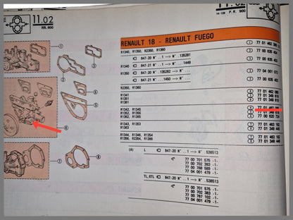 Pompe à eau avec poulie - Renault Fuego - OEM 7701462085