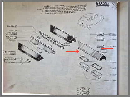 Kentekenverlichting afdekkap - Renault 6 - OEM 7701365334