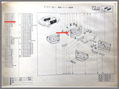 Türverkleidung vorne rechts - Renault 20 - OEM 7700635530