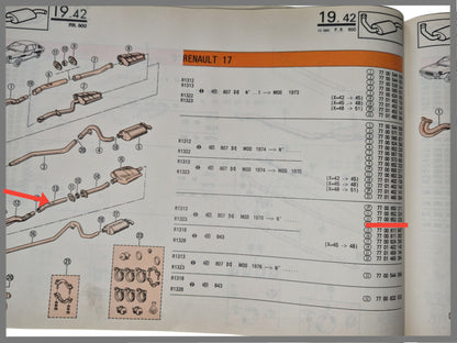 Tube intermédiaire d'échappement - Renault 17 - OEM 7700652225