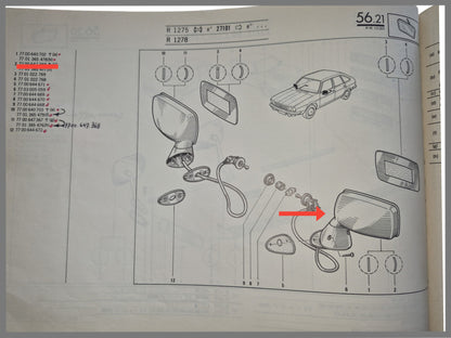 Rétroviseur extérieur avant gauche (chromé et occasion) - Renault 20 - Renault 30 - 7701365478