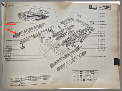 Tussenplaat voorzijde rechts - Renault 16 - OEM 0256438800 RV