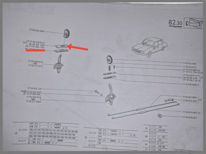 Afdekplaatje deuropening voorportier rechts - Renault 6 - Renault 12 - OEM 7700560133